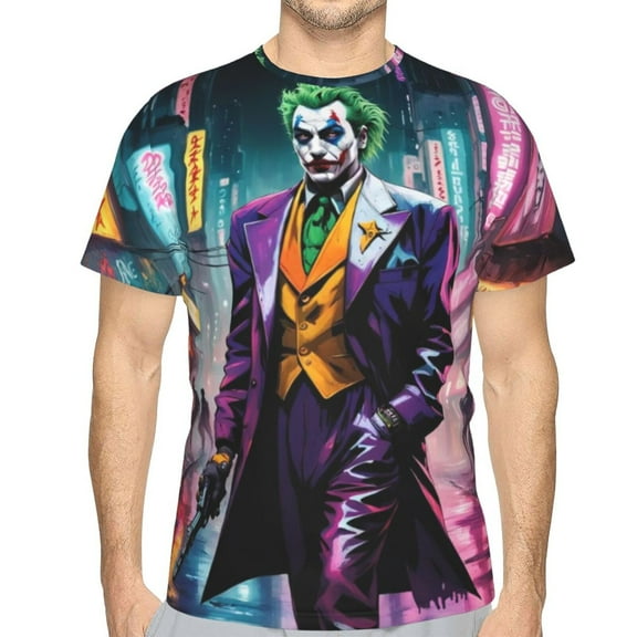 Unisex Adult Joker T-Shirts, 3D Graphic Novelty Shirts Crewneck Short Sleeve Tees for Men Women