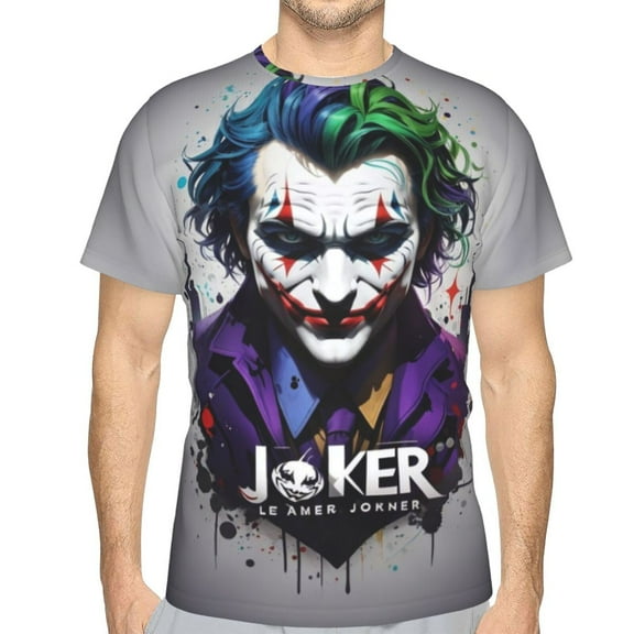 Unisex Adult Joker T-Shirts, 3D Graphic Novelty Shirts Crewneck Short Sleeve Tees for Men Women