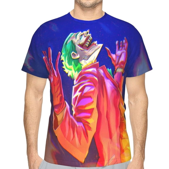 Unisex Adult Joker T-Shirts, 3D Graphic Novelty Shirts Crewneck Short Sleeve Tees for Men Women