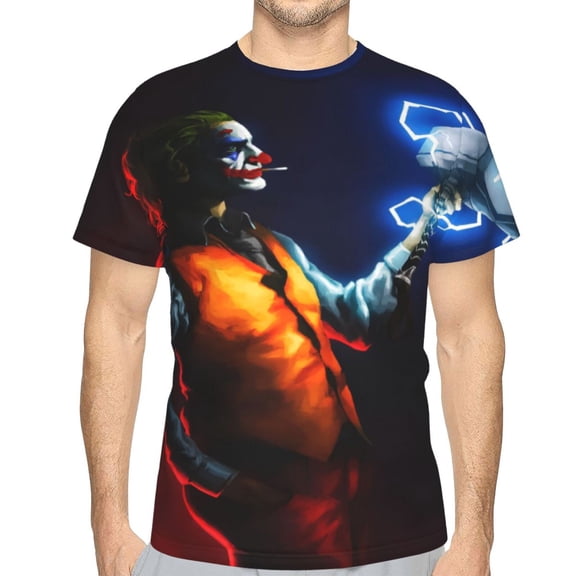 Unisex Adult Joker T-Shirts, 3D Graphic Novelty Shirts Crewneck Short Sleeve Tees for Men Women