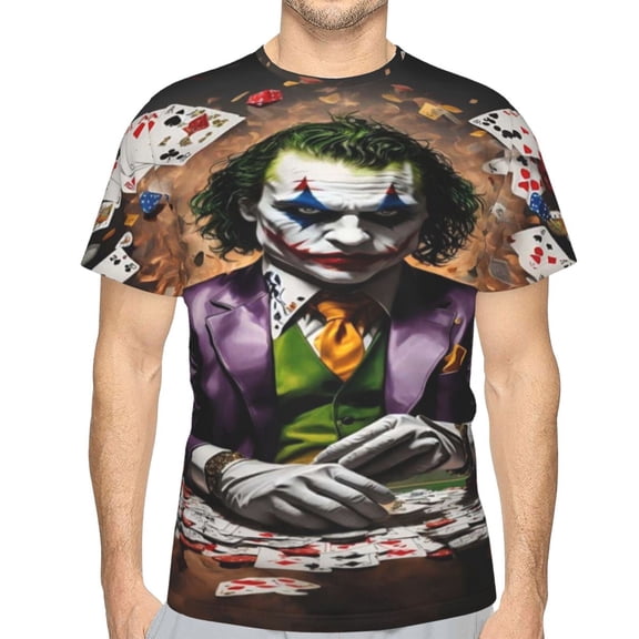 Unisex Adult Joker T-Shirts, 3D Graphic Novelty Shirts Crewneck Short Sleeve Tees for Men Women