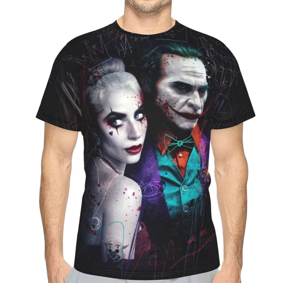 Unisex Adult Joker T-Shirts, 3D Graphic Novelty Shirts Crewneck Short Sleeve Tees for Men Women