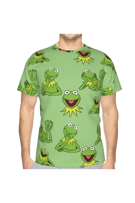 Unisex Adult Ke-Rmit The Fro T-Shirts, 3D Graphic Novelty Shirts Crewneck Short Sleeve Tees for Men Women