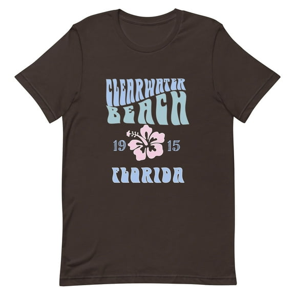Unisex Adult Lightweight Clearwater Beach Florida Est 1915 Retro T-Shirt