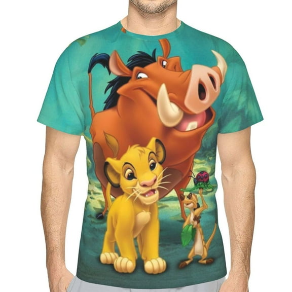 Unisex Adult Lion King T-Shirts, 3D Graphic Novelty Shirts Crewneck Short Sleeve Tees for Men Women