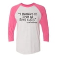 thumbnail image 1 of Unisex Adult Love At First Sight Joe Goldberg Quote You Raglan Tee-Hot Pink-medium, 1 of 4