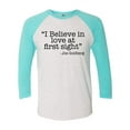 thumbnail image 1 of Unisex Adult Love At First Sight Joe Goldberg Quote You Raglan Tee-Tahiti Blue-large, 1 of 4