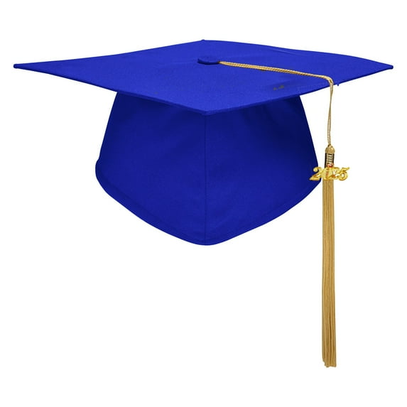 Unisex Adult Matte Graduation Cap with 2026 Tassel Adjustable High School University Graduation Hat(Blue One Size)