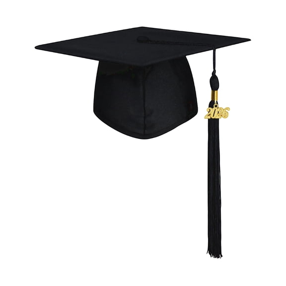 Unisex Adult Matte Graduation Hat with 2026 Tassel, Durable Matte Graduation Cap for High School Bachelor Commencement Events Black