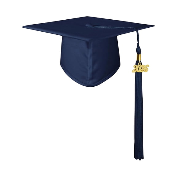 Unisex Adult Matte Graduation Hat with 2026 Tassel, Durable Matte Graduation Cap for High School Bachelor Commencement Events Navy