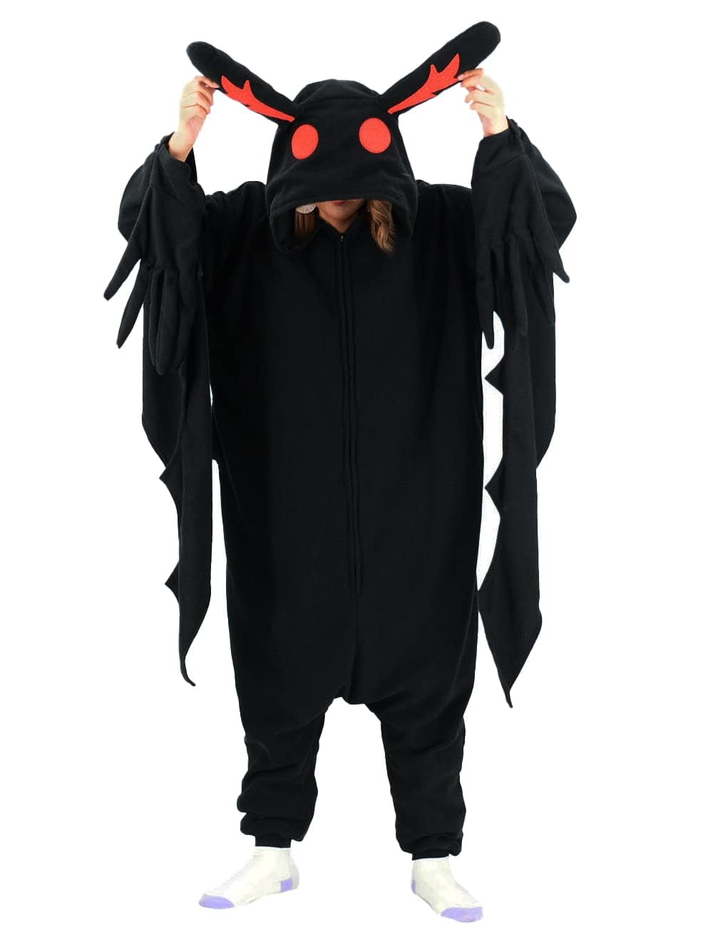 Unisex Adult Mothman Onesie Animal One Piece Costume Homewear Sleepwear for Women men