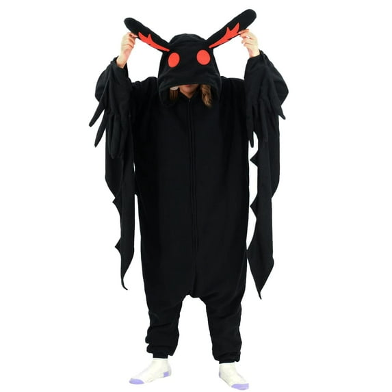 Unisex Adult Mothman Onesie Animal One Piece Costume Homewear Sleepwear for Women men
