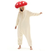 VAVALAD Unisex Adult Mushroom Onesie One Piece Pajamas Animal Christmas Costume Homewear Sleepwear for Women men