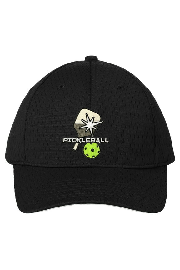 Unisex Adult Pickleball Mesh Hat Cap, Black