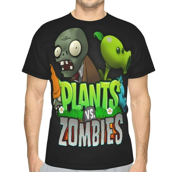 Unisex Adult Plants vs Zombi-e T-Shirts, 3D Graphic Novelty Shirts Crewneck Short Sleeve Tees for Men Women
