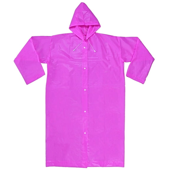 Unisex Adult Portable Raincoat Rain Poncho EVA Reusable with Hoods and Sleeves (Pink, 1)
