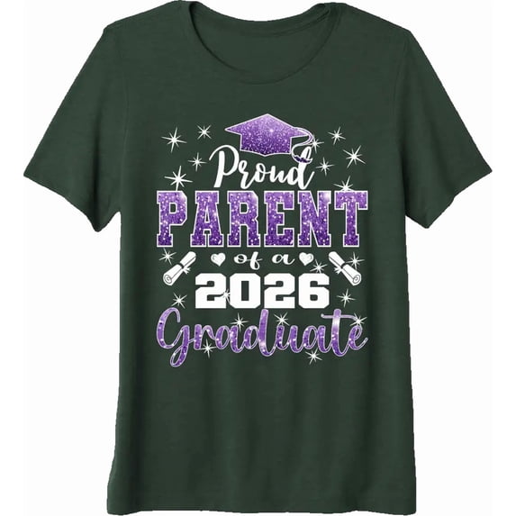 Unisex Adult Proud Parent Class of 2026 Graduation Short Sleeve T-Shirt