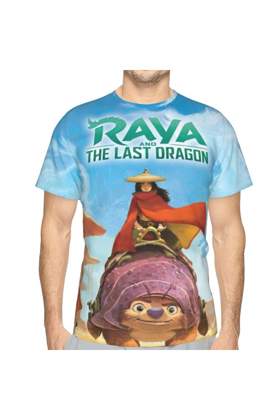 Unisex Adult Ra-ya Last Dragon T-Shirts, 3D Graphic Novelty Shirts Crewneck Short Sleeve Tees for Men Women