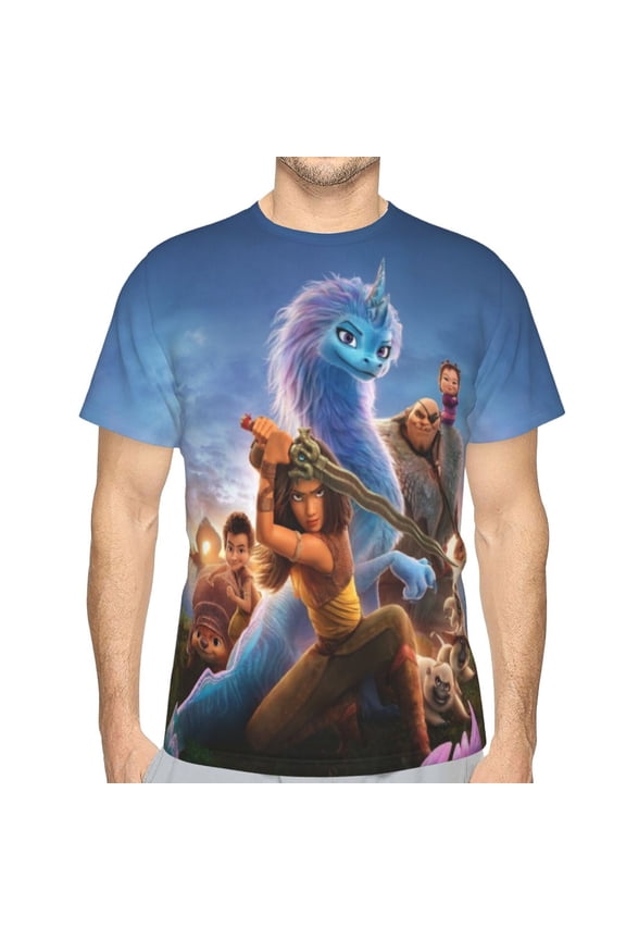 Unisex Adult Ra-ya Last Dragon T-Shirts, 3D Graphic Novelty Shirts Crewneck Short Sleeve Tees for Men Women