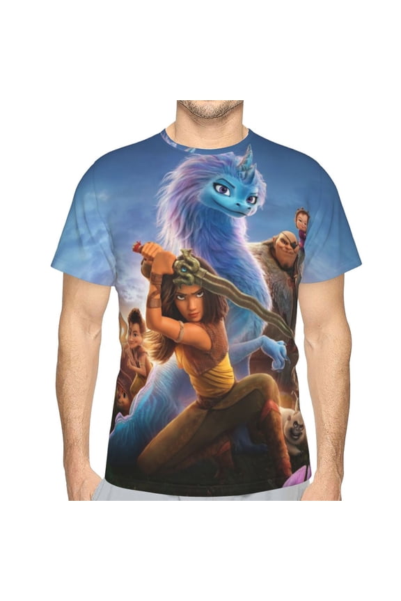 Unisex Adult Ra-ya Last Dragon T-Shirts, 3D Graphic Novelty Shirts Crewneck Short Sleeve Tees for Men Women