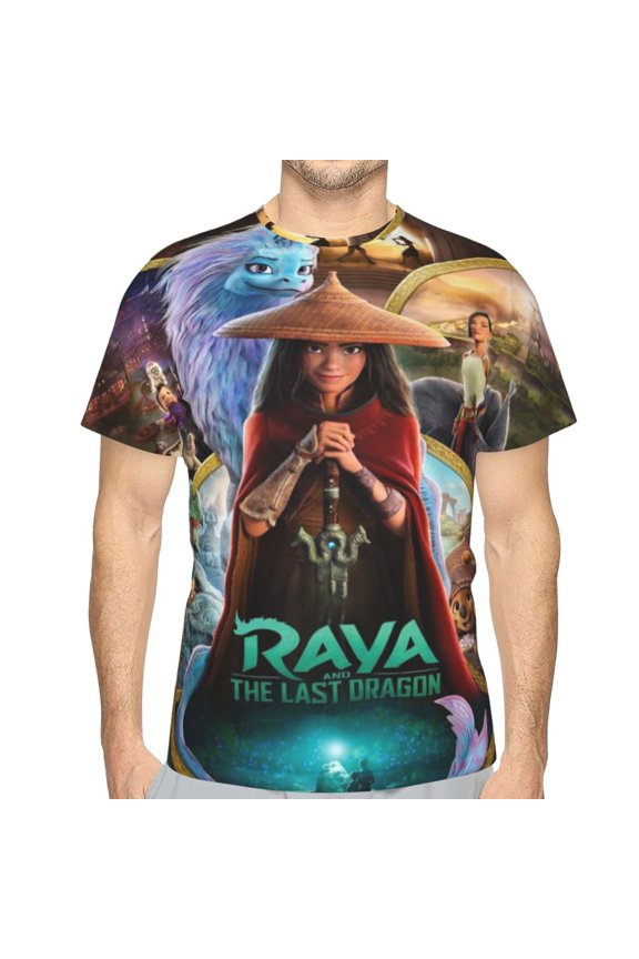 Unisex Adult Ra-ya Last Dragon T-Shirts, 3D Graphic Novelty Shirts Crewneck Short Sleeve Tees for Men Women