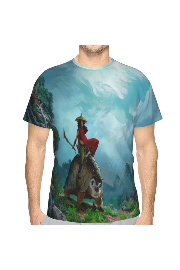 Unisex Adult Ra-ya Last Dragon T-Shirts, 3D Graphic Novelty Shirts Crewneck Short Sleeve Tees for Men Women