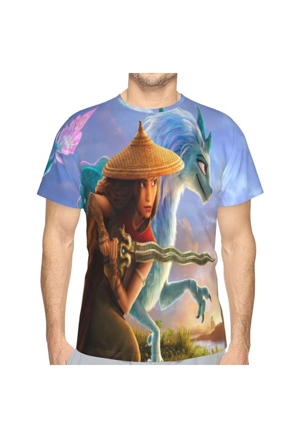 Unisex Adult Ra-ya Last Dragon T-Shirts, 3D Graphic Novelty Shirts Crewneck Short Sleeve Tees for Men Women