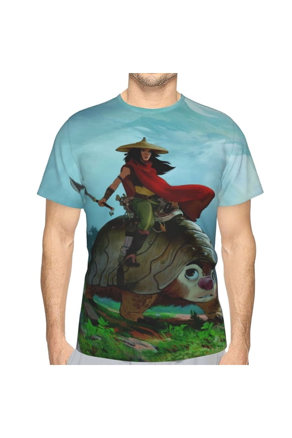 Unisex Adult Ra-ya Last Dragon T-Shirts, 3D Graphic Novelty Shirts Crewneck Short Sleeve Tees for Men Women