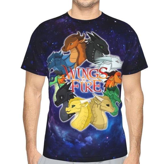 Unisex Adult Wings Dragon Fire T-Shirts, 3D Graphic Novelty Shirts Crewneck Short Sleeve Tees for Men Women