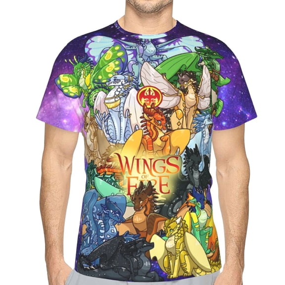 Unisex Adult Wings Dragon Fire T-Shirts, 3D Graphic Novelty Shirts Crewneck Short Sleeve Tees for Men Women