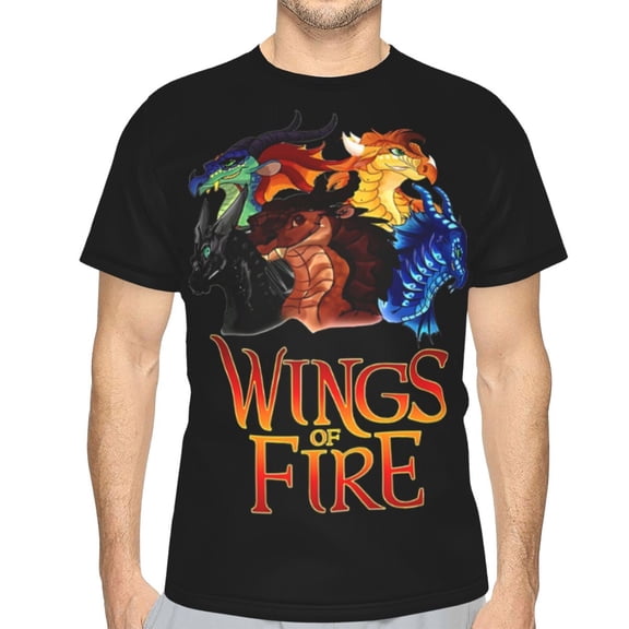 Unisex Adult Wings Dragon Fire T-Shirts, 3D Graphic Novelty Shirts Crewneck Short Sleeve Tees for Men Women