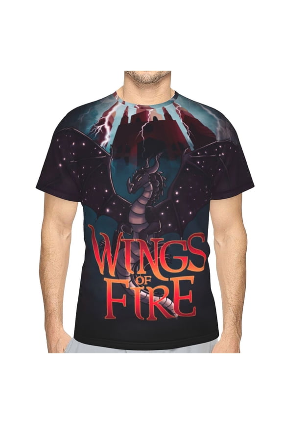 Unisex Adult Wings Dragon Fire T-Shirts, 3D Graphic Novelty Shirts Crewneck Short Sleeve Tees for Men Women