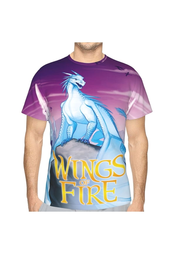 Unisex Adult Wings Dragon Fire T-Shirts, 3D Graphic Novelty Shirts Crewneck Short Sleeve Tees for Men Women