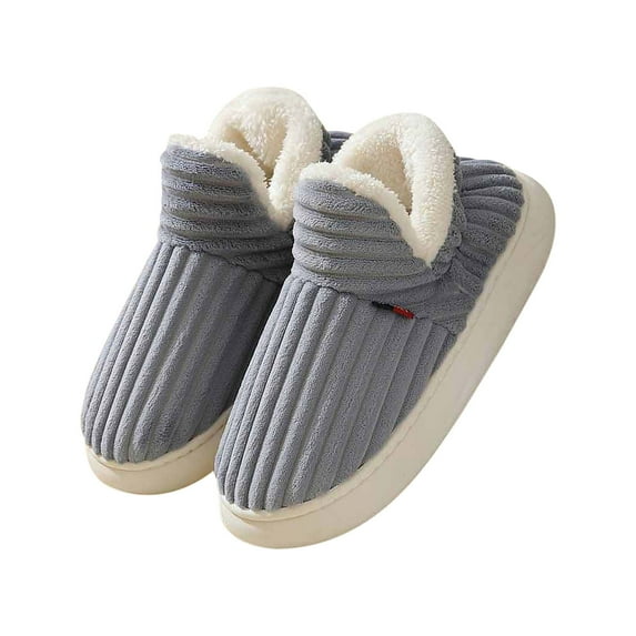 Unisex-Adult Slipper Booties, Plush Lining Closed Back Bedroom Slippers, Slip-On Warm House Shoes for Indoor Outdoor
