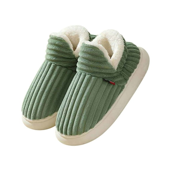 Unisex-Adult Slipper Booties, Plush Lining Closed Back Bedroom Slippers, Slip-On Warm House Shoes for Indoor Outdoor