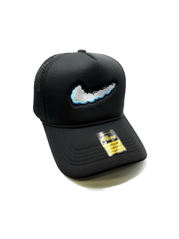 Unisex Adult Smoke Cloud Mesh Trucker Snapback Hat, Black, One Size