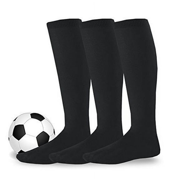 Unisex Adult Soccer Team Sports Cushion Acrylic Socks 3 Pair Women Sock Size 9-11 Black