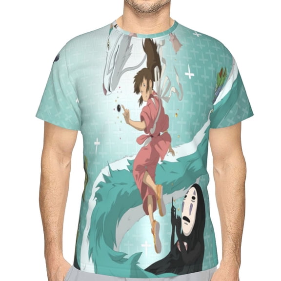 Unisex Adult Spirited Awa T-Shirts, 3D Graphic Novelty Shirts Crewneck Short Sleeve Tees for Men Women