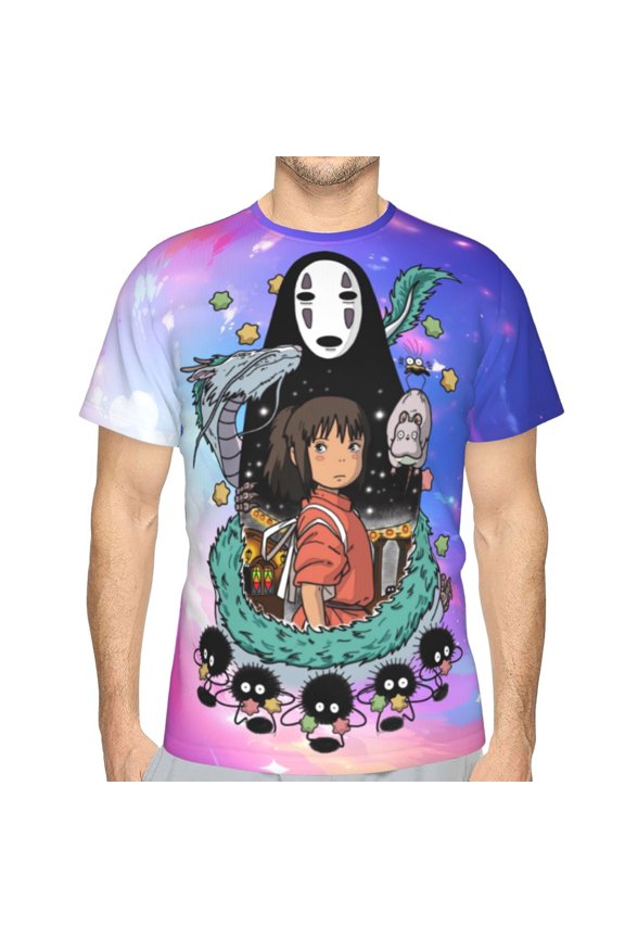 Unisex Adult Spirited Awa T-Shirts, 3D Graphic Novelty Shirts Crewneck Short Sleeve Tees for Men Women