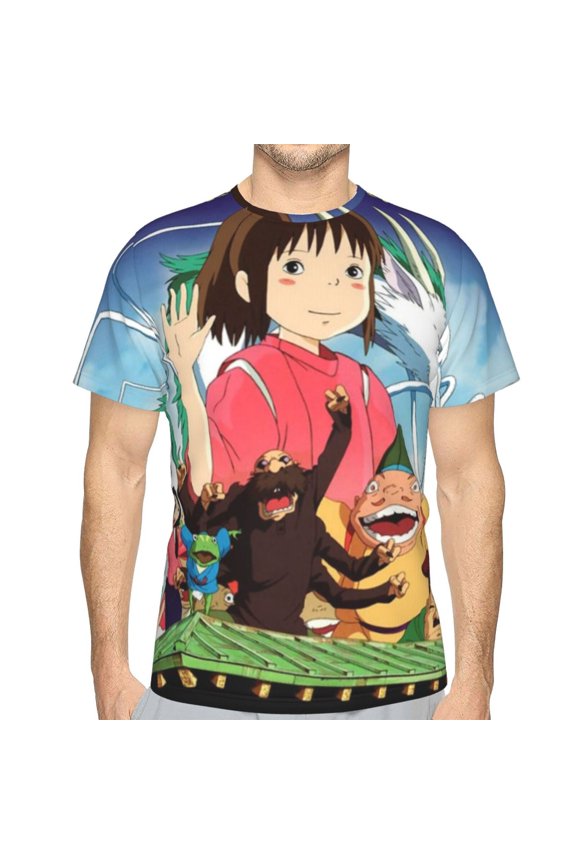 Unisex Adult Spirited Awa T-Shirts, 3D Graphic Novelty Shirts Crewneck Short Sleeve Tees for Men Women