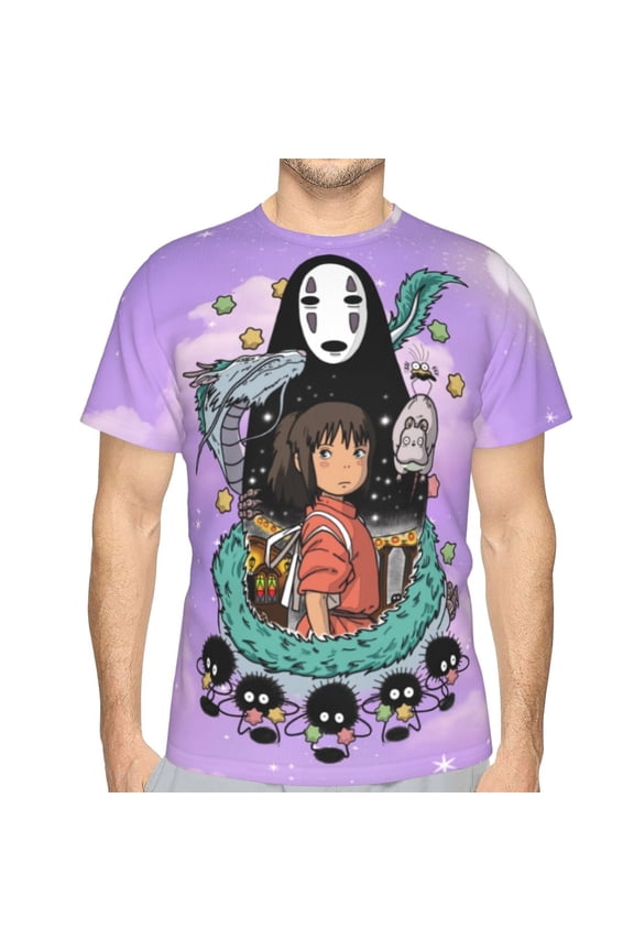 Unisex Adult Spirited Awa T-Shirts, 3D Graphic Novelty Shirts Crewneck Short Sleeve Tees for Men Women