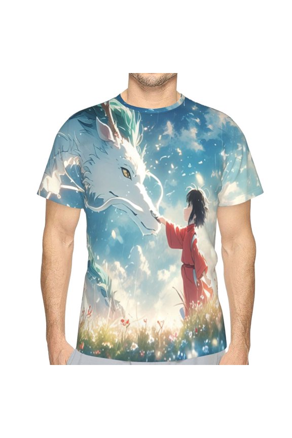 Unisex Adult Spirited Awa T-Shirts, 3D Graphic Novelty Shirts Crewneck Short Sleeve Tees for Men Women