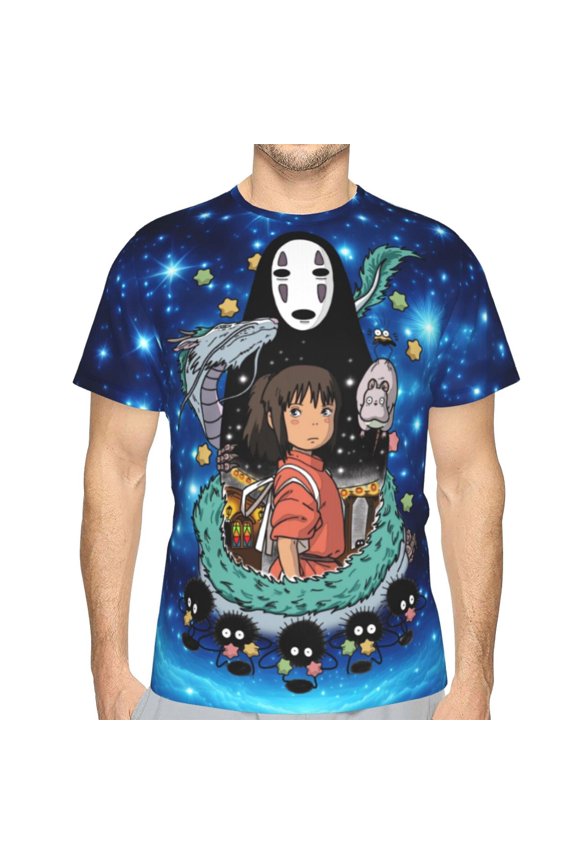 Unisex Adult Spirited Awa T-Shirts, 3D Graphic Novelty Shirts Crewneck Short Sleeve Tees for Men Women