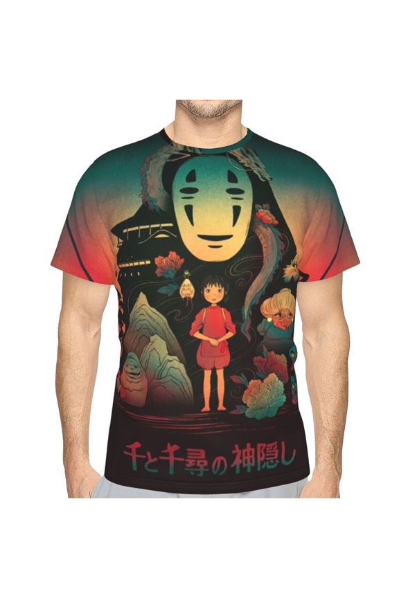 Unisex Adult Spirited Awa T-Shirts, 3D Graphic Novelty Shirts Crewneck Short Sleeve Tees for Men Women