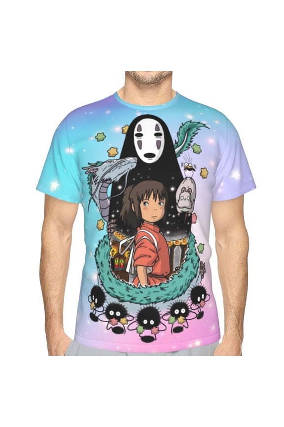 Unisex Adult Spirited Awa T-Shirts, 3D Graphic Novelty Shirts Crewneck Short Sleeve Tees for Men Women