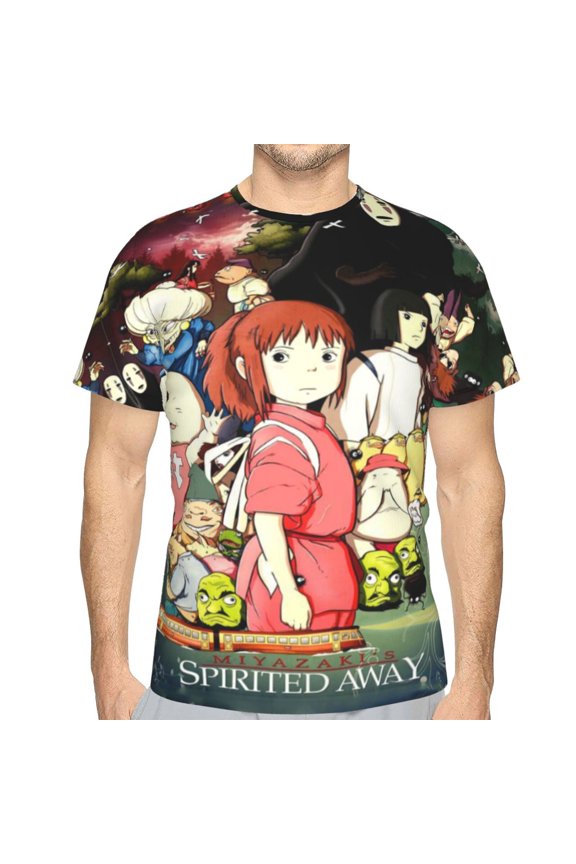 Unisex Adult Spirited Awa T-Shirts, 3D Graphic Novelty Shirts Crewneck Short Sleeve Tees for Men Women