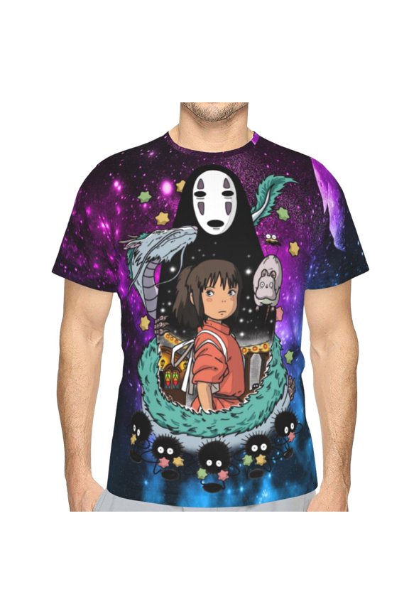 Unisex Adult Spirited Awa T-Shirts, 3D Graphic Novelty Shirts Crewneck Short Sleeve Tees for Men Women