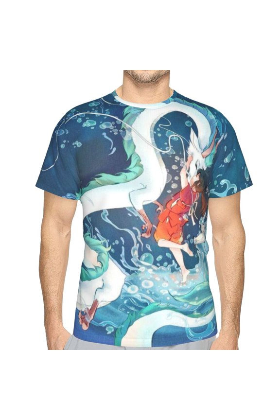 Unisex Adult Spirited Awa T-Shirts, 3D Graphic Novelty Shirts Crewneck Short Sleeve Tees for Men Women