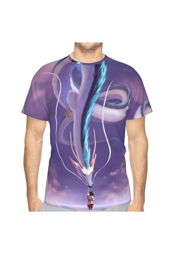 Unisex Adult Spirited Awa T-Shirts, 3D Graphic Novelty Shirts Crewneck Short Sleeve Tees for Men Women