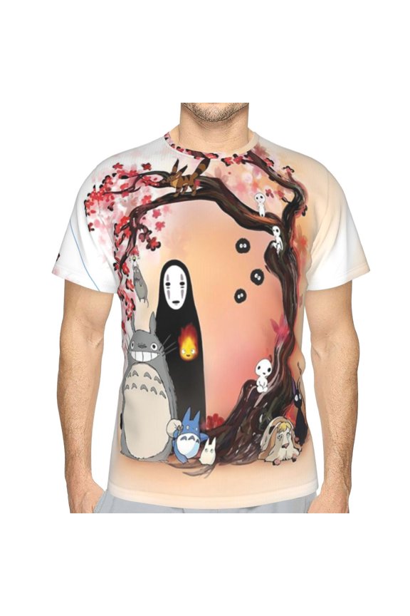 Unisex Adult Spirited Awa T-Shirts, 3D Graphic Novelty Shirts Crewneck Short Sleeve Tees for Men Women